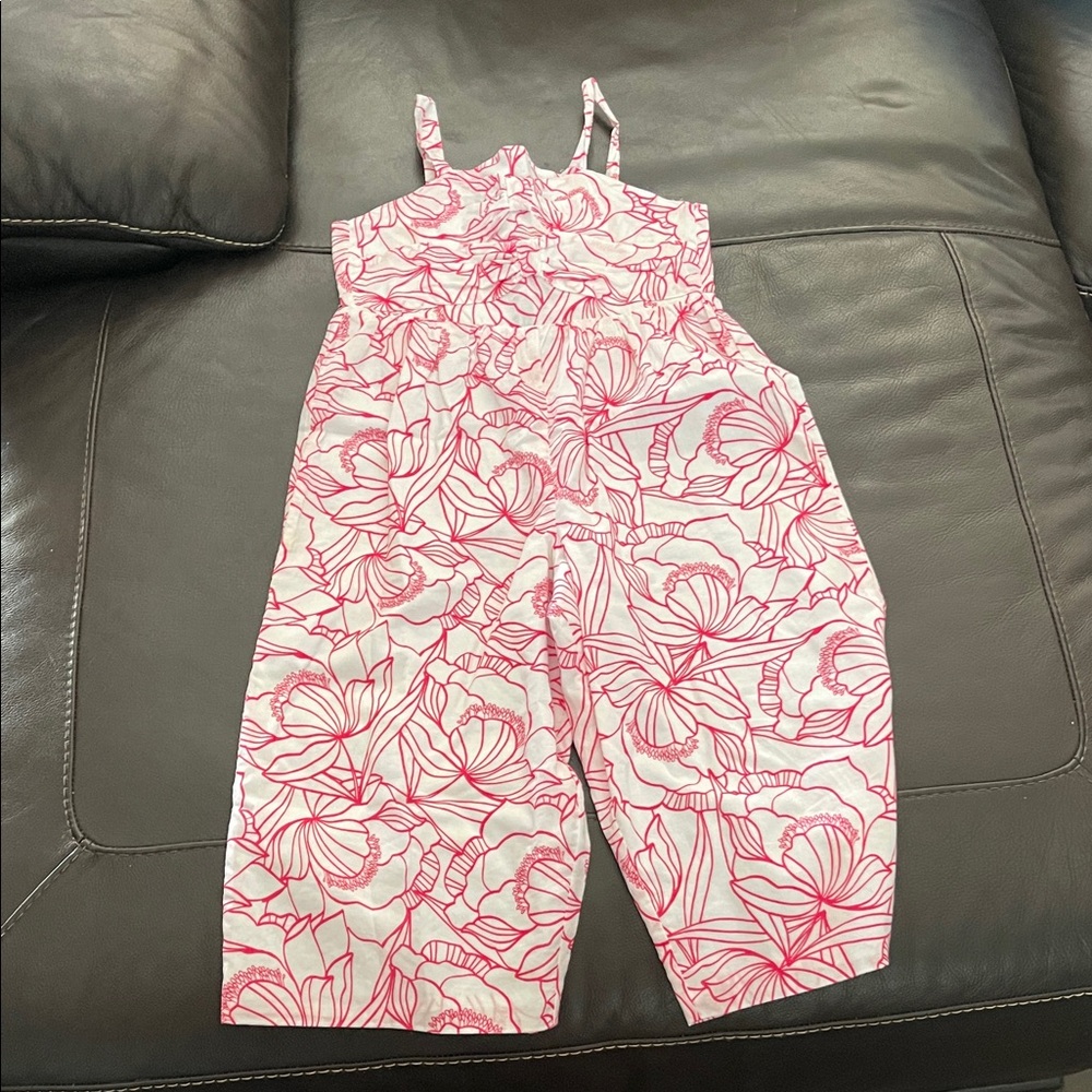Floral Pink Kids Jumpsuit